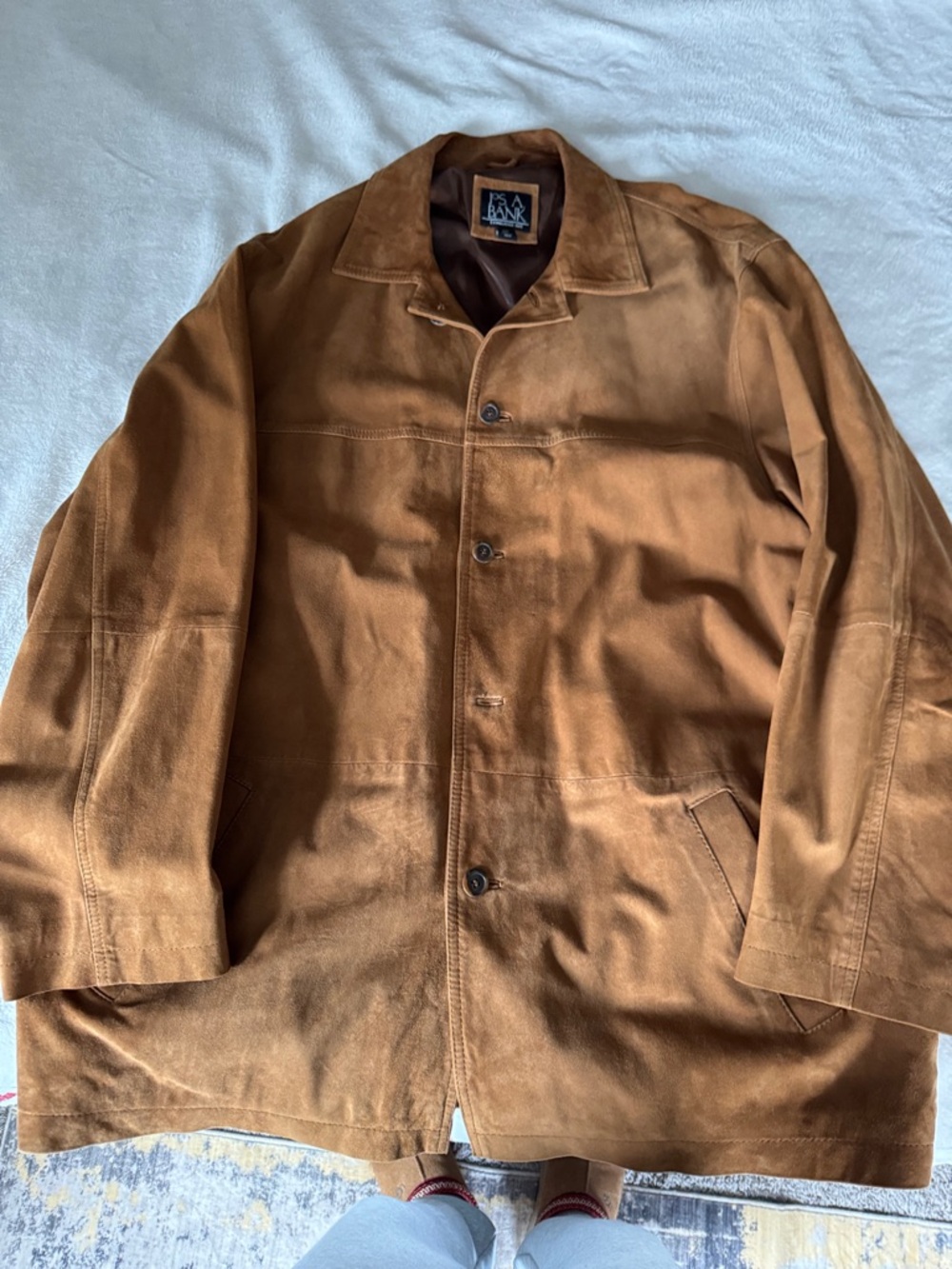 EUC Jos. A. Bank Men's Brown Suede Lightweight Shirt Jacket
